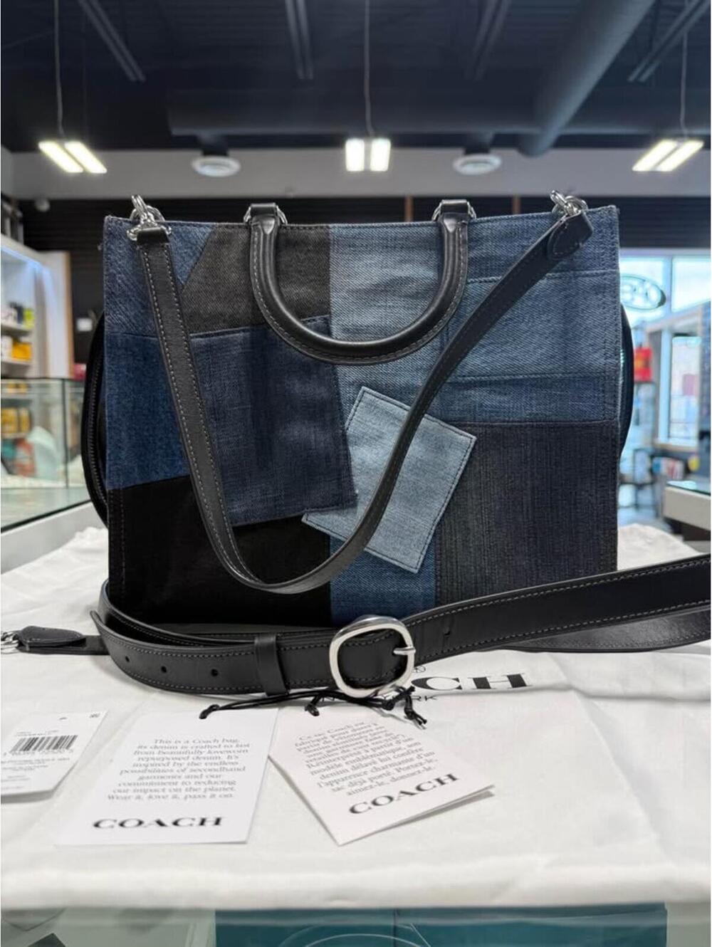 LIMITED EDITION Coach Denim Patchwork Rogue Bag - Mint Condition With Tags